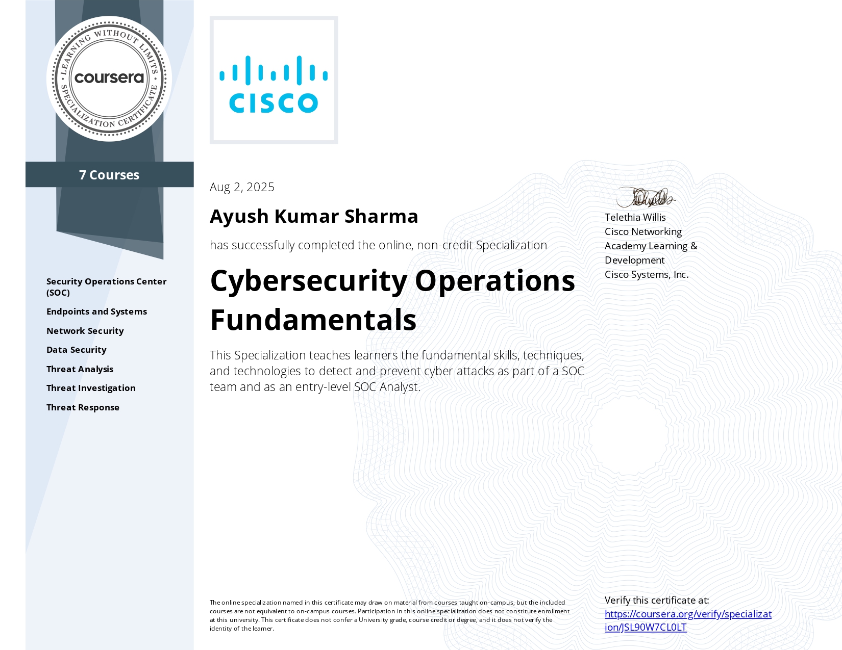Cybersecurity Operator Certificate
